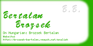 bertalan brozsek business card